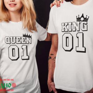 Тениски за двойки - "King 01, Queen 01"